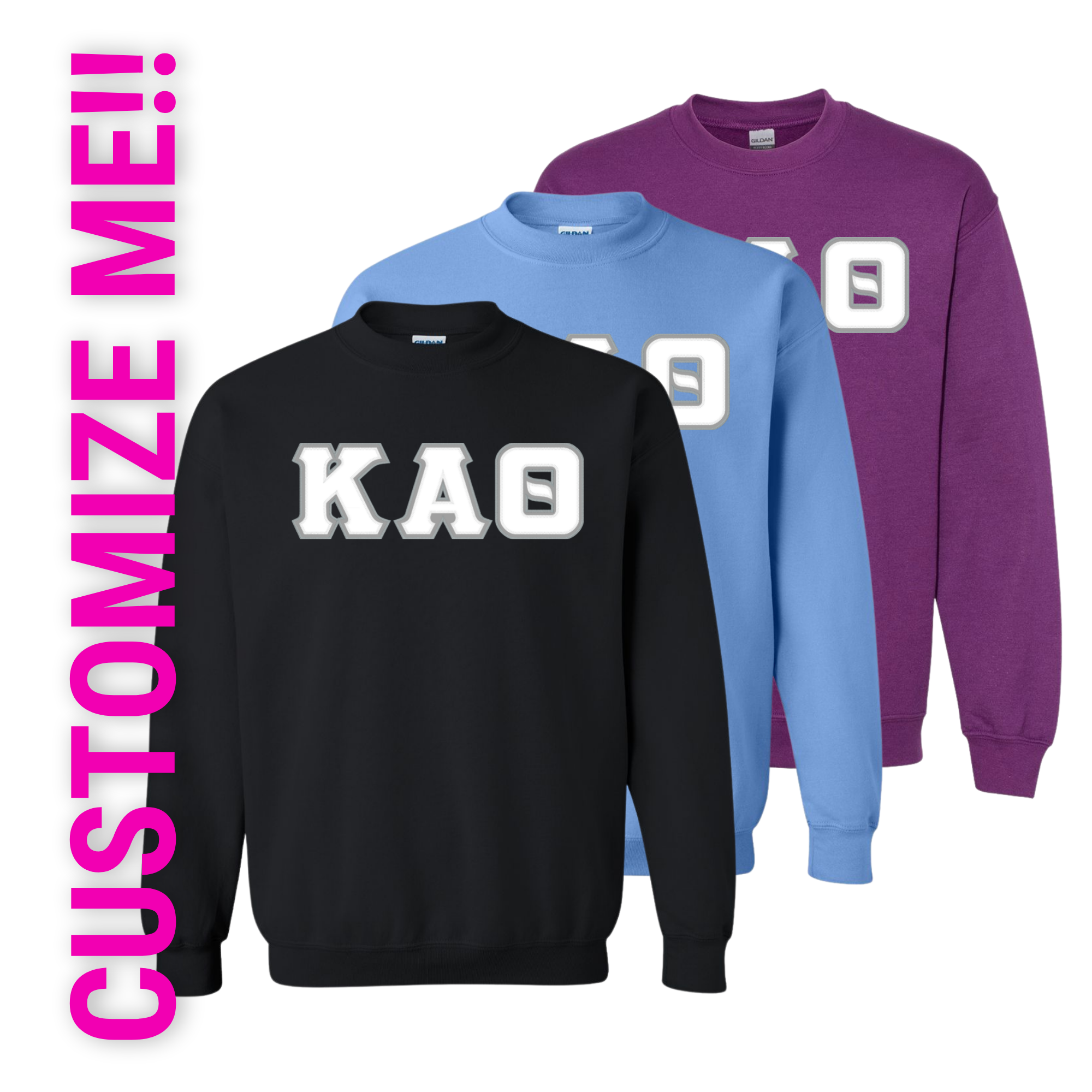 Custom Greek Letter Crewneck Sweatshirt | Unisex | 18000