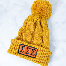 Load image into Gallery viewer, Chunky Twisted Cuff Beanie | Greek Letter Embroidery | 141R
